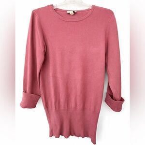 Appleseed's Sweater Crew Neck rose mauve size S 3/4 sleeves
